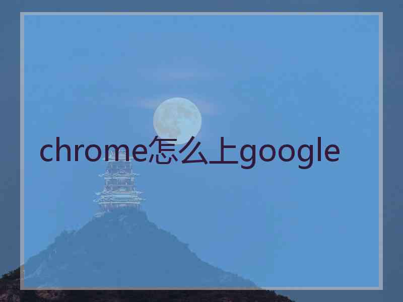 chrome怎么上google