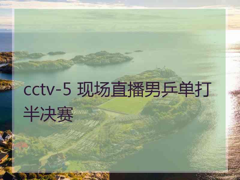 cctv-5 现场直播男乒单打半决赛