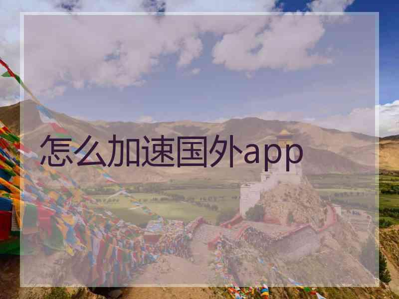 怎么加速国外app