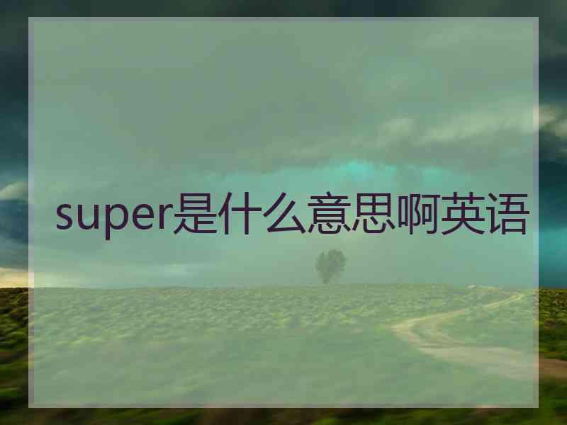 super是什么意思啊英语