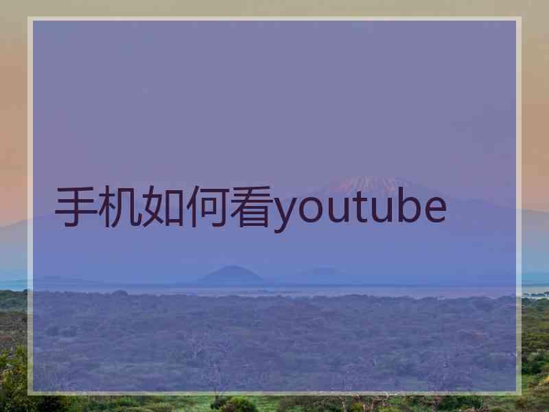 手机如何看youtube