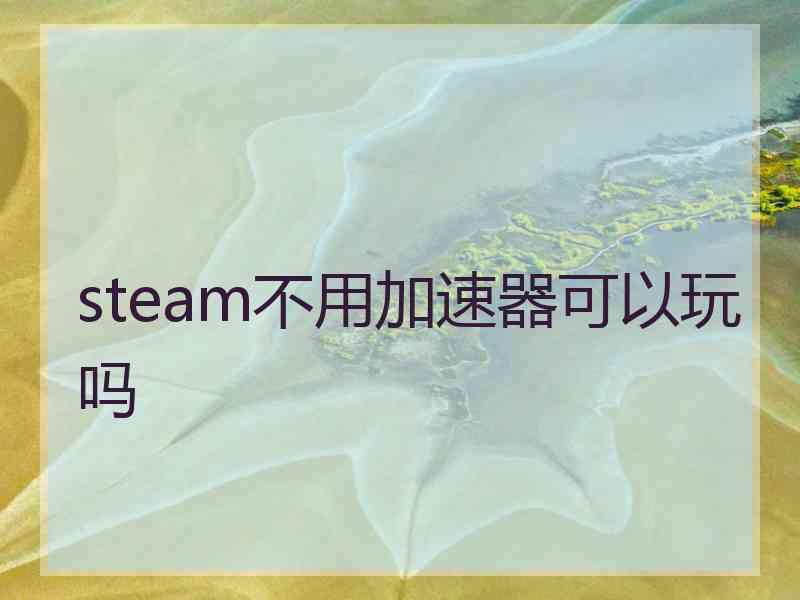 steam不用加速器可以玩吗