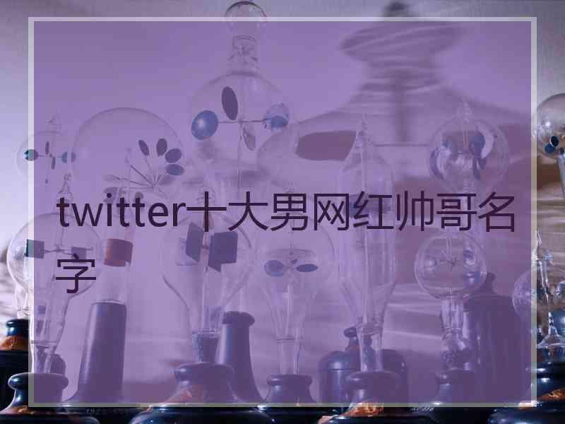 twitter十大男网红帅哥名字