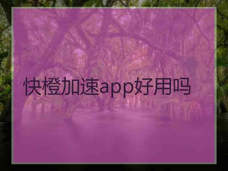 快橙加速app好用吗