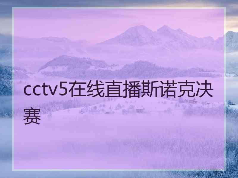 cctv5在线直播斯诺克决赛