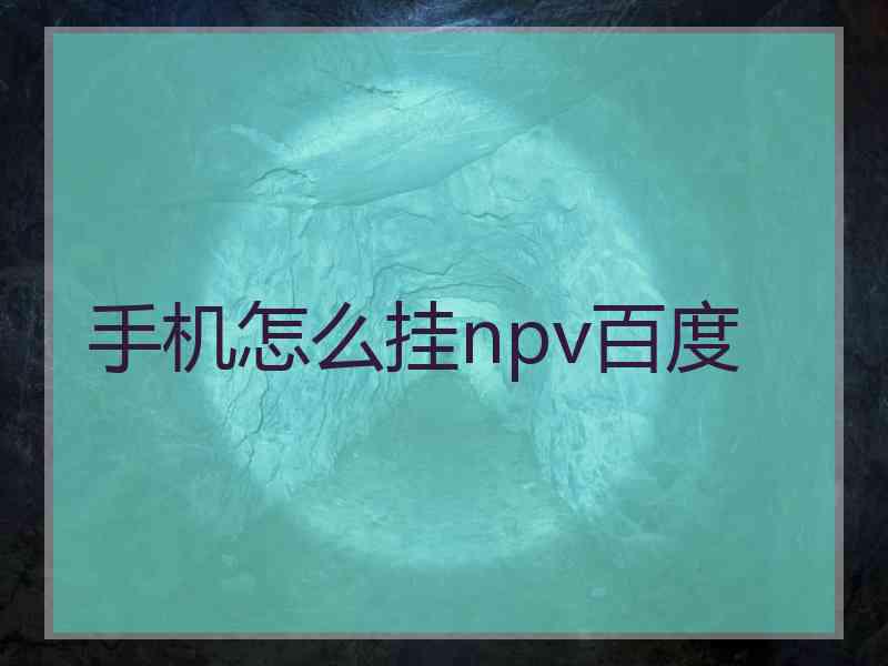 手机怎么挂npv百度