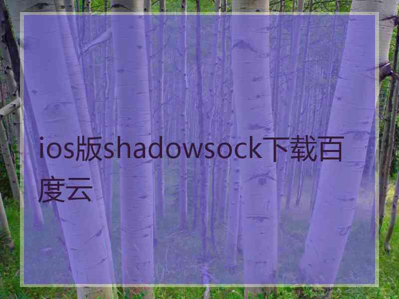 ios版shadowsock下载百度云