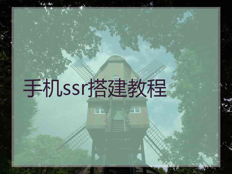 手机ssr搭建教程