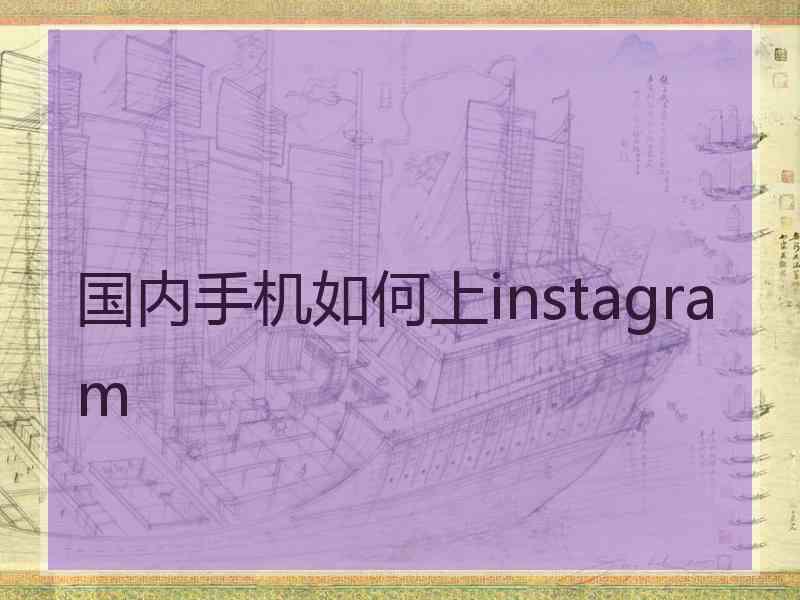 国内手机如何上instagram