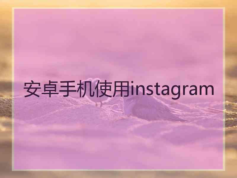 安卓手机使用instagram