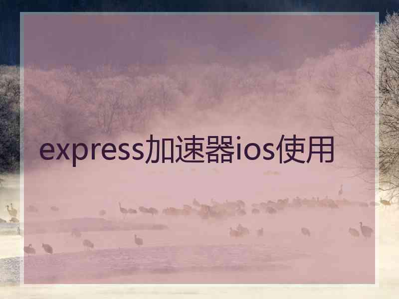 express加速器ios使用