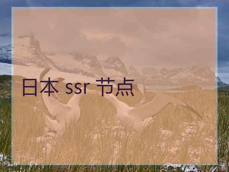 日本 ssr 节点