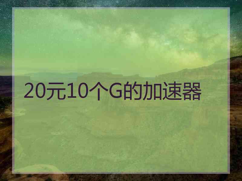 20元10个G的加速器